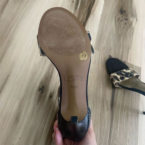 Ann Taylor Loft Women's Leopard Print Strappy Sandals Size 7.5 Multicolor - Picture 5 of 6